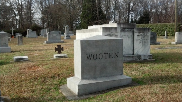 Dr. W.H. Wooten and Monroe Jetton are buried near one another in the Davidson College cemetery on North Main Street. (David Boraks/© 2014 DavidsonNews.net)