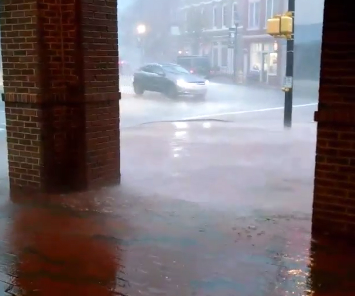 We got stranded at the CVS at the height of the wind and lightning. Click to see a video. (David Boraks photo)