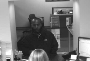 Security camera photo shows suspect at the Wells Fargo in Davidson. (Davidson Police Department)