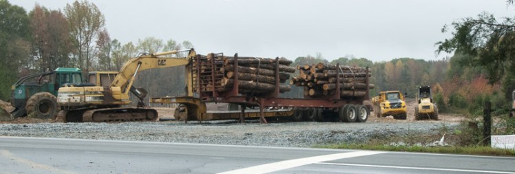 Clearing and other site work has begun at Davidson East off NC 73, where an initial phase will have 239 single family homes. (David Boraks photo)