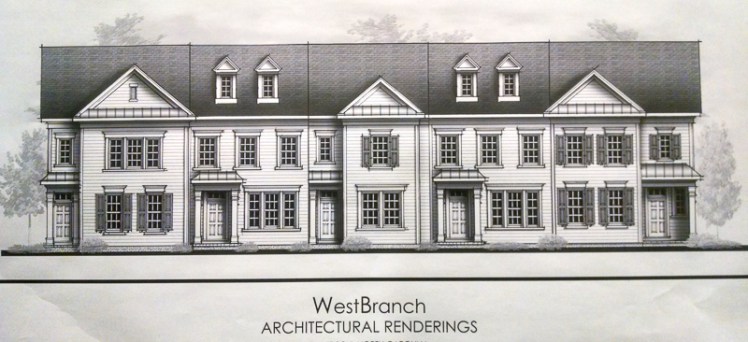 Drawings of proposed town  houses. 