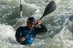 Kayaker Michal Smolen made the Olympic team with his final run at this weekend's Olympic Trials at U.S. National Whitewater Center. DAVID BORAKS / WFAE