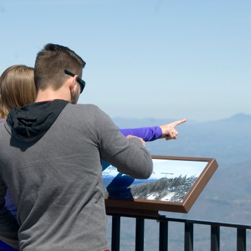 The view from the lookout atop Mount Mitchell is 360 degrees. On a clear day, you can see the Charlotte skyline. (David Boraks/WFAE)