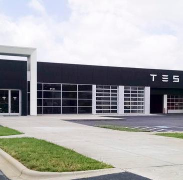 Tesla's showroom on E. Independence Blvd. in Matthews can talk to you about a Tesla, but they can't do the deal. (David Boraks/WFAE)