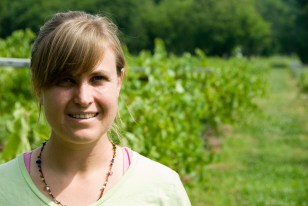 Elizabeth Ann Dover in her vineyard. (David Boraks photo)