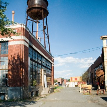 ATCO plans to redevelop the old factory complex off Statesville Road. (David Boraks/WFAE)
