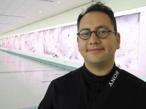 Refik Anadaol is the Turkish American artist who created "Interconnected" at Charlotte airport's expansion of Concourse A. (David Boraks photo)