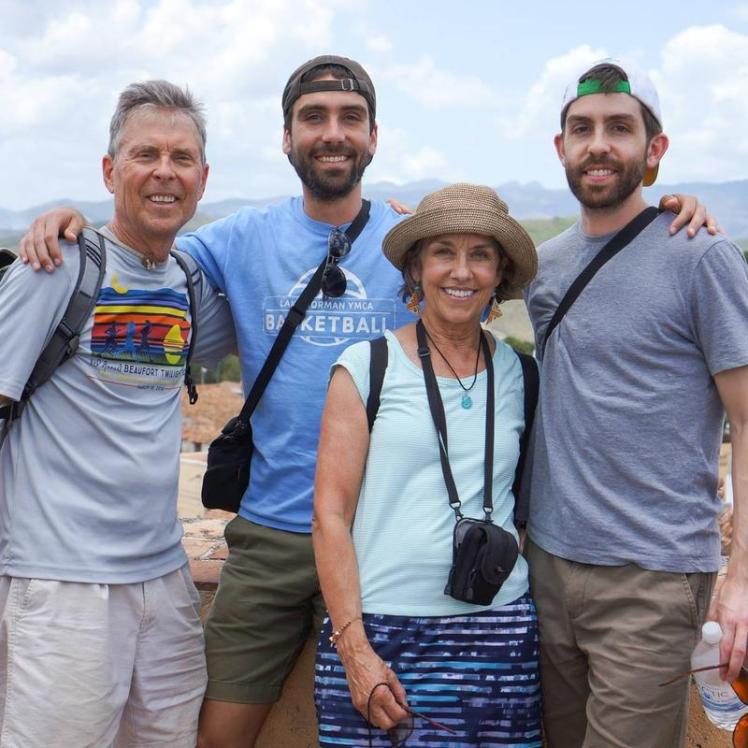 Patrick Braxton-Andrew (second from left) with his father, Gary Andrew; mother Jean Braxton; and brother Kerry during a previous family trip.